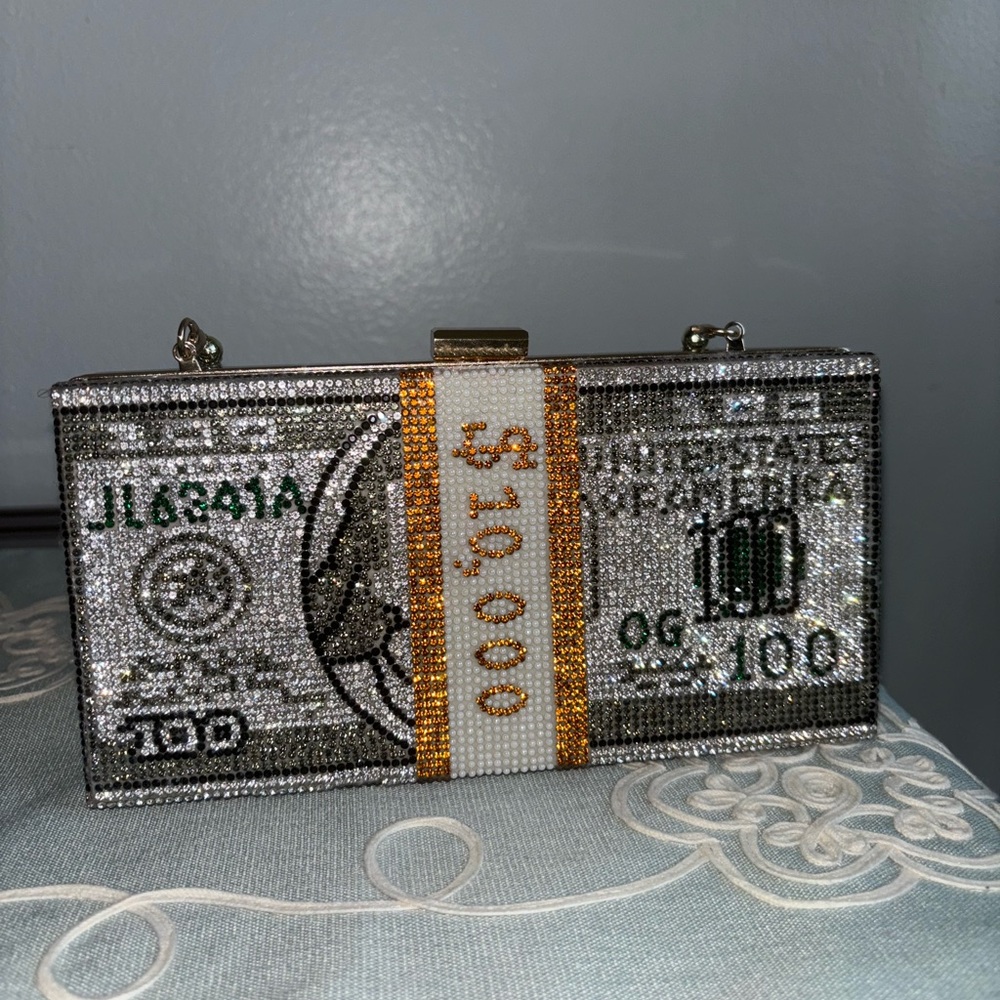 Bedazzled Money Clutch Bag